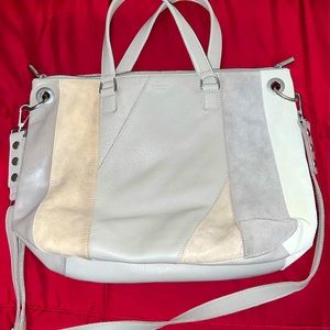 Hammett Large Daniel in grey and cream leather/suede